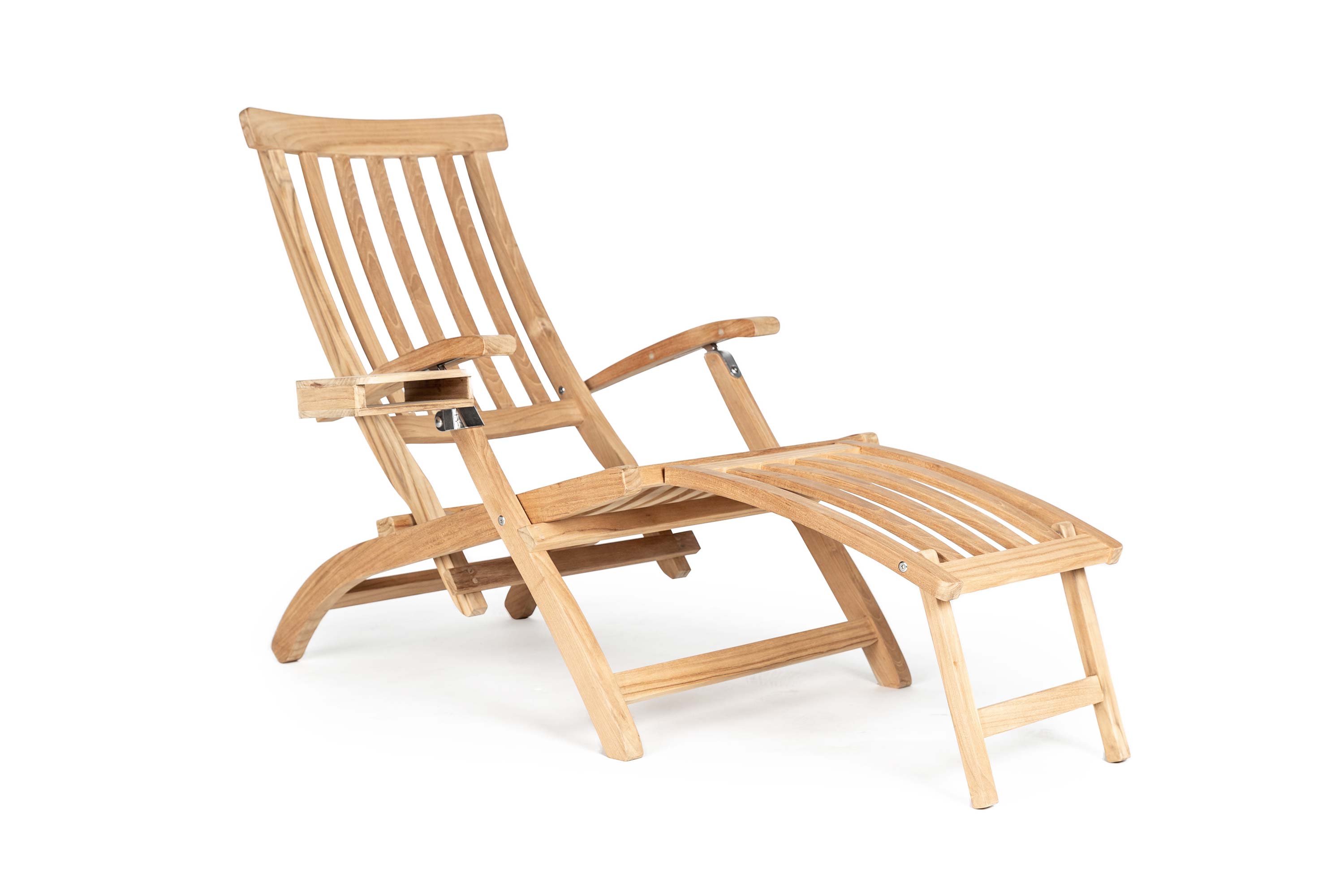 Lobby däckstol Teak inkl. bricka & regnskydd