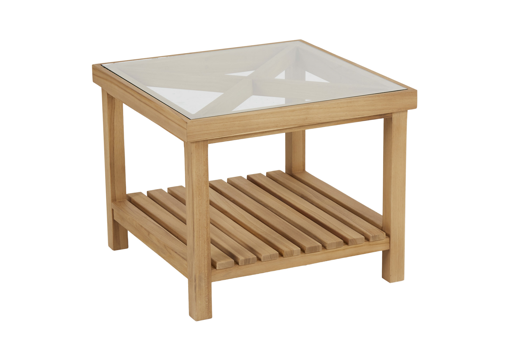 Brafab Varm salongbord Teak med glas 55x50x55 cm