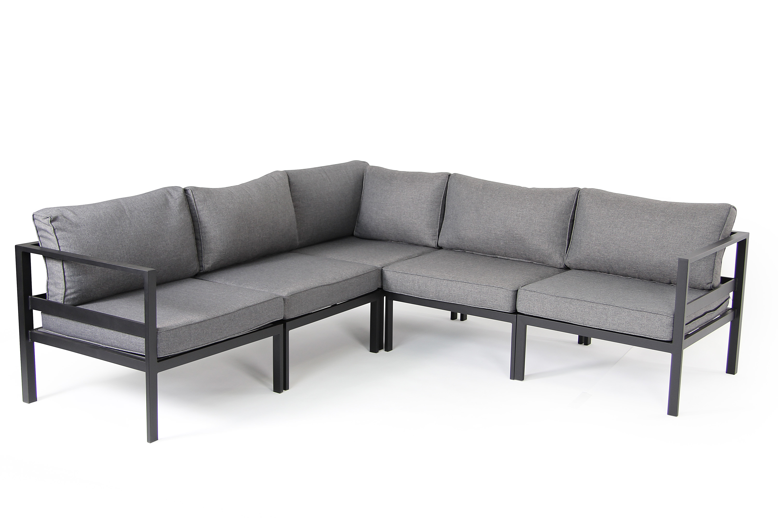 Brafab Leone sofagruppe Sort med grå hynde 3 hjørner & 2 mellemparti