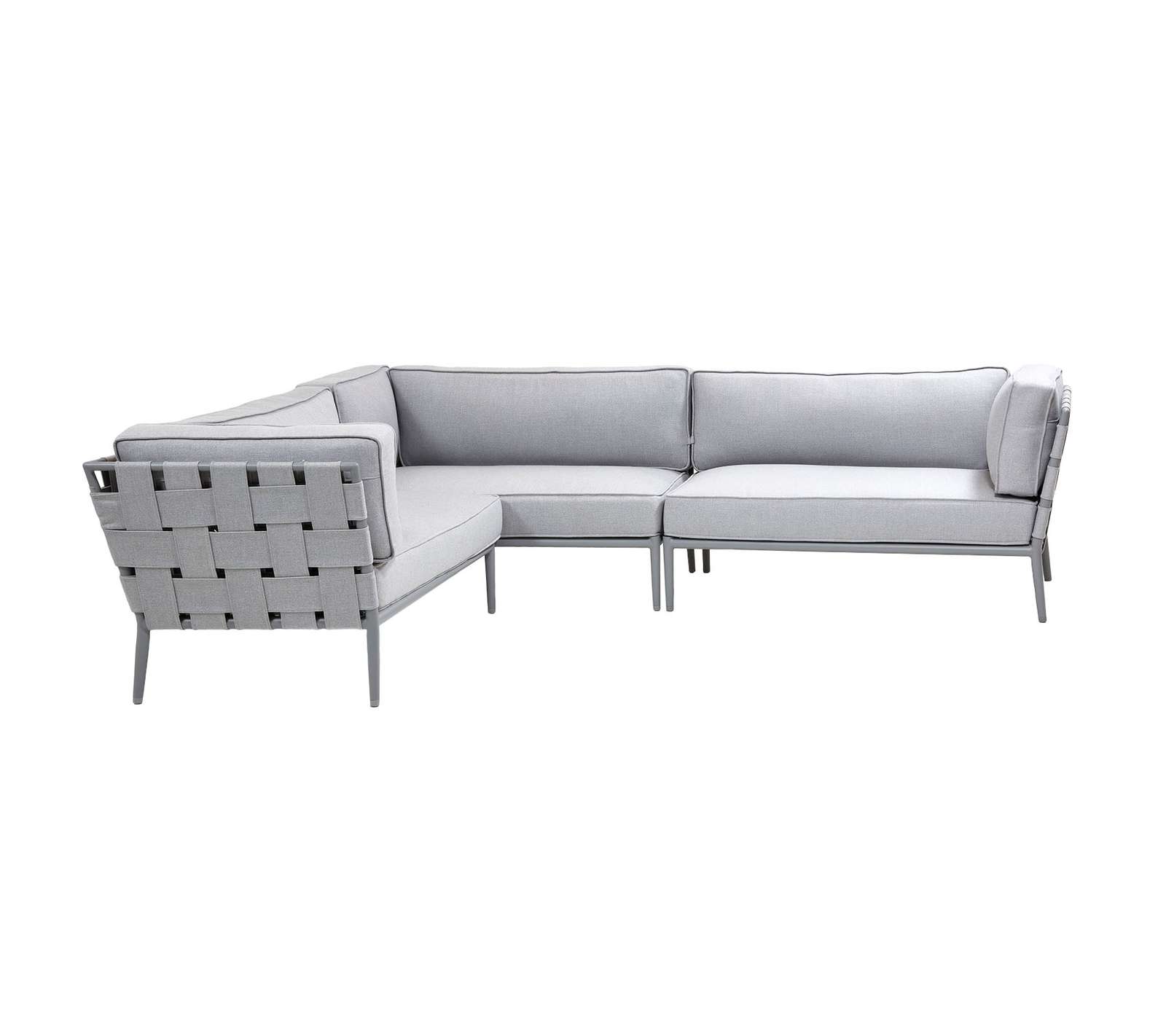 Cane-line Conic sofagruppe 3st 2-sitsavslut Grå med grå pude