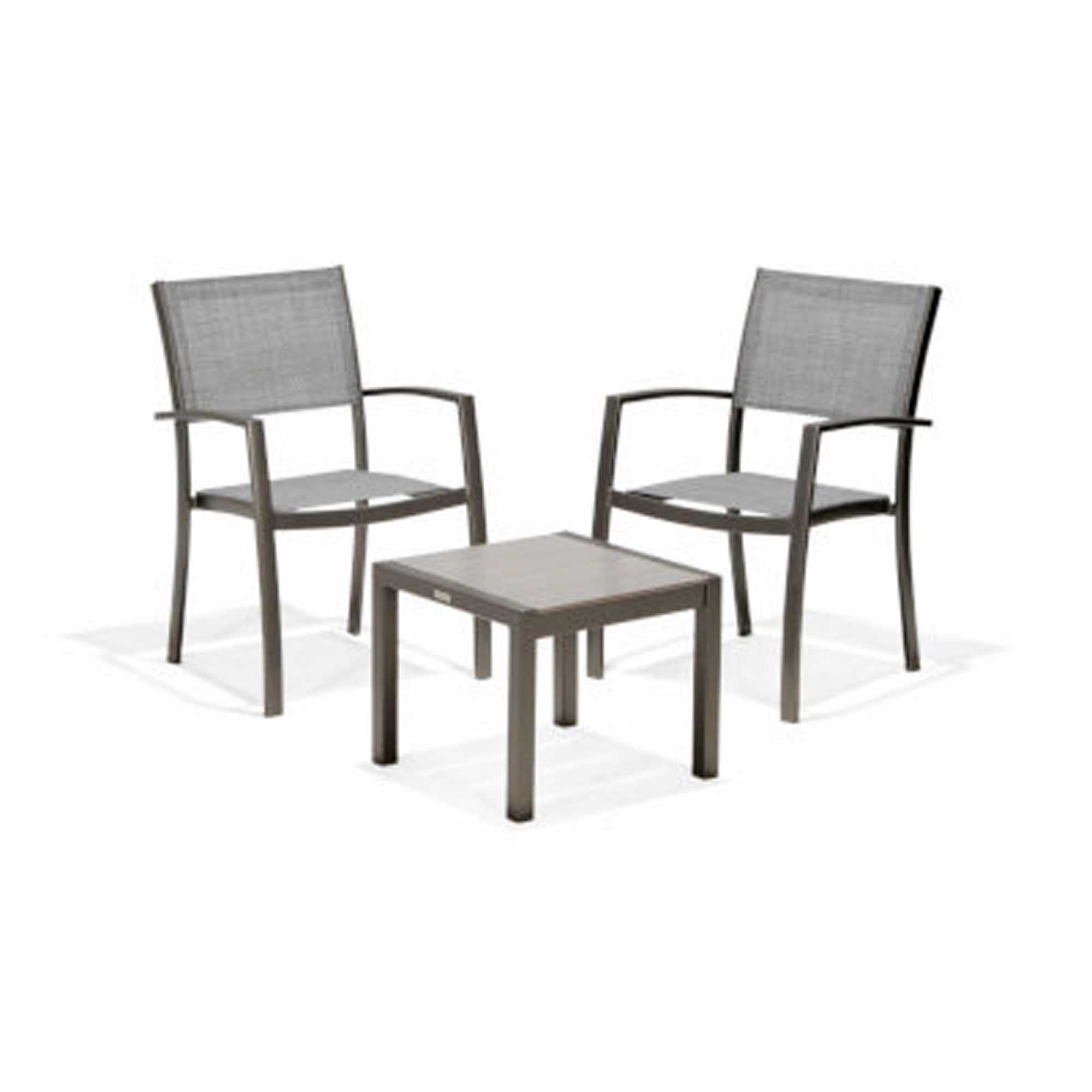 Lifestyle Garden Solana kafésett Grå/grå 2 stoler med armlener & bord 50x50 cm