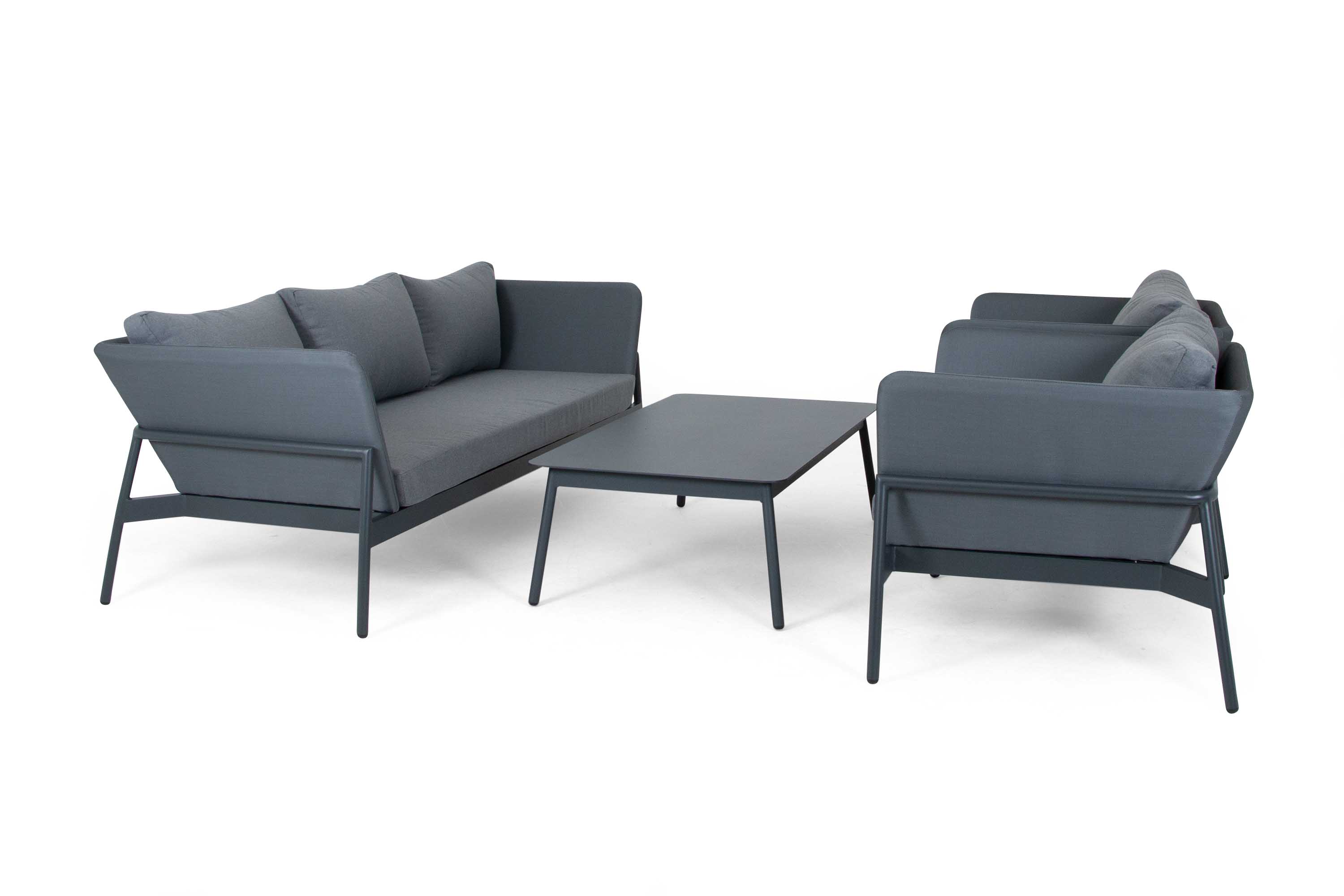 Selected Home Spider sofagruppe Grå med grå hynde 3-personers sofa, 2 lænestole & bord