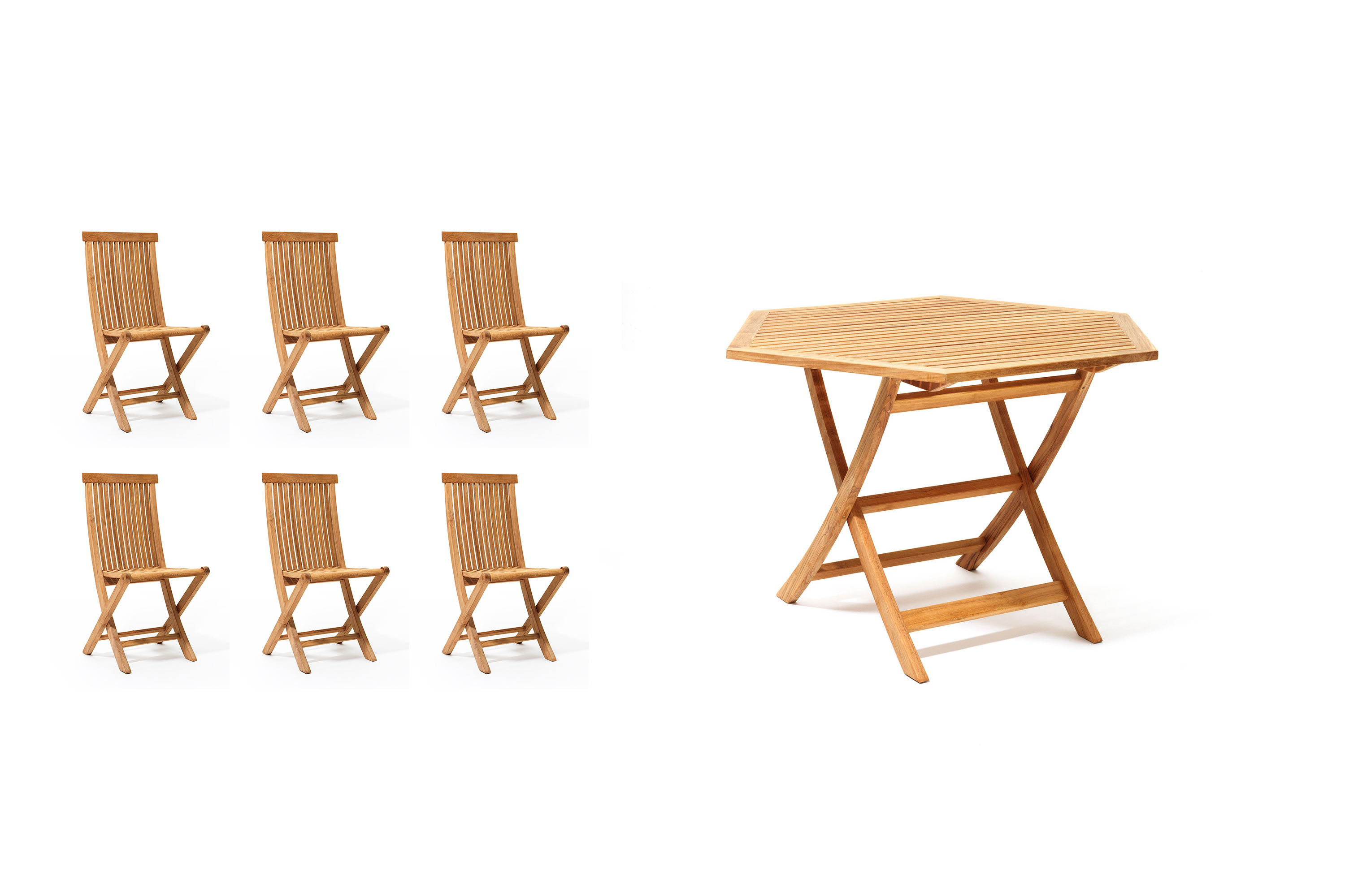 Skargaarden Viken spisegruppe Teak 6 stoler & bord 140 cm