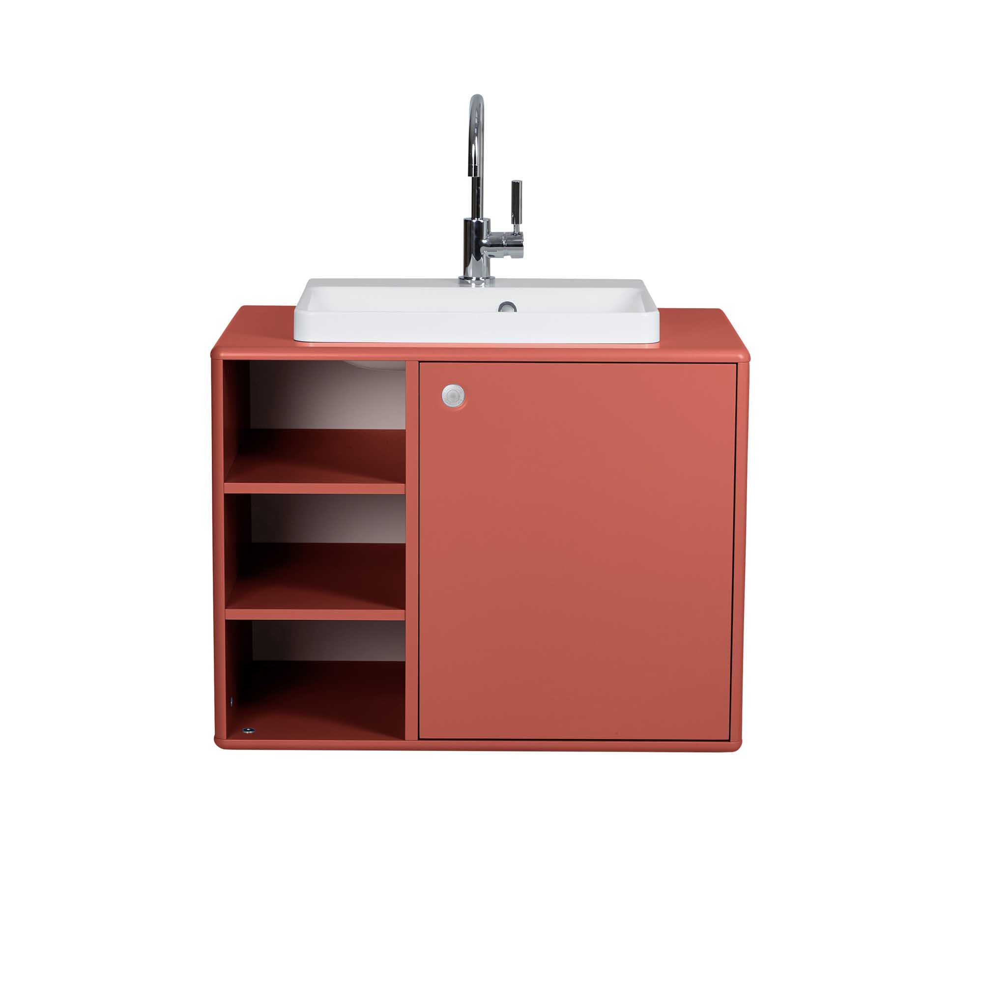 Tenzo Color Bath servantskap med vask Coral red 80 x 50 x 62 cm