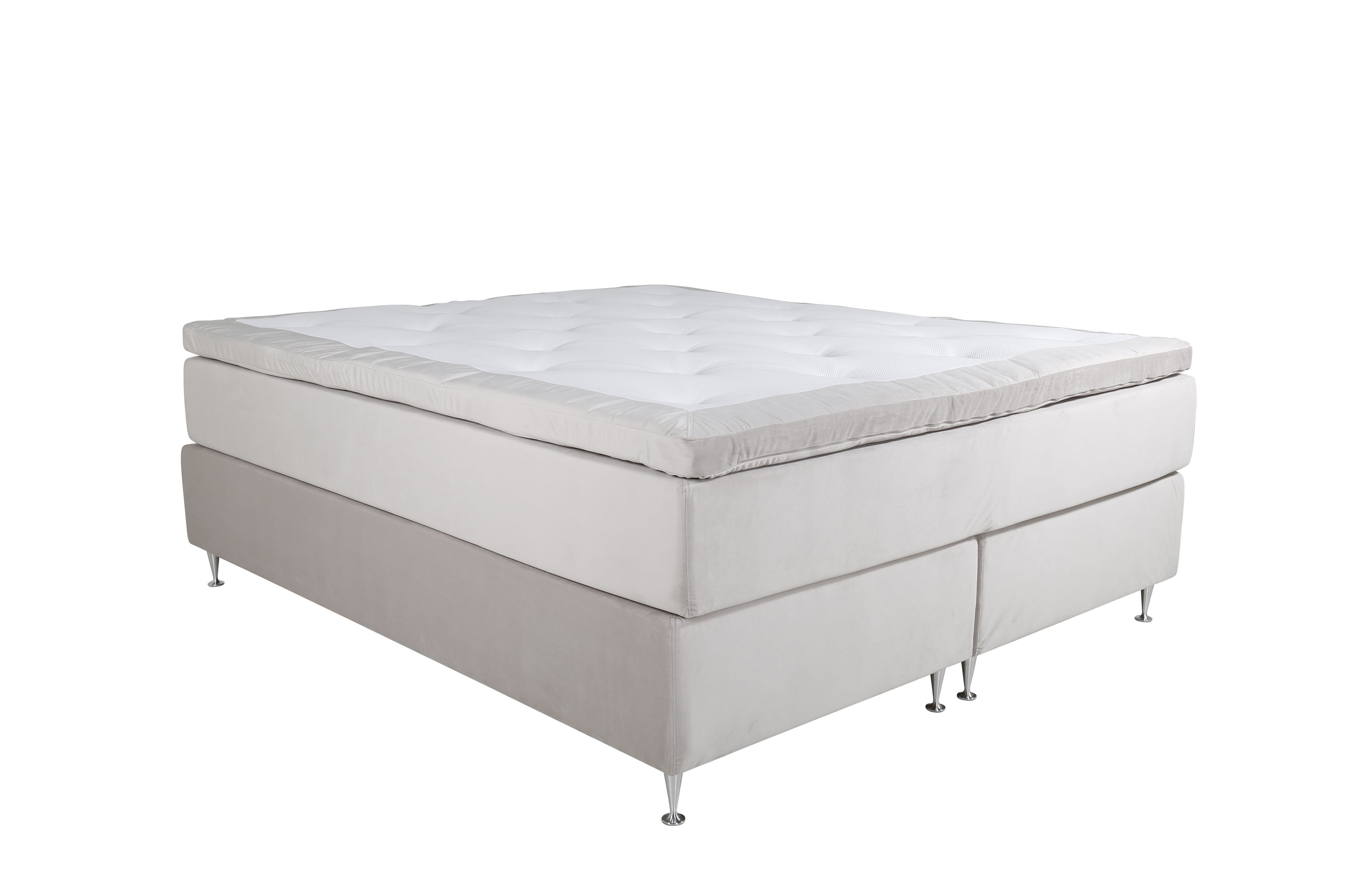 Venture Design Älvdalen kontinental seng Beige fløjl 180 cm Medium