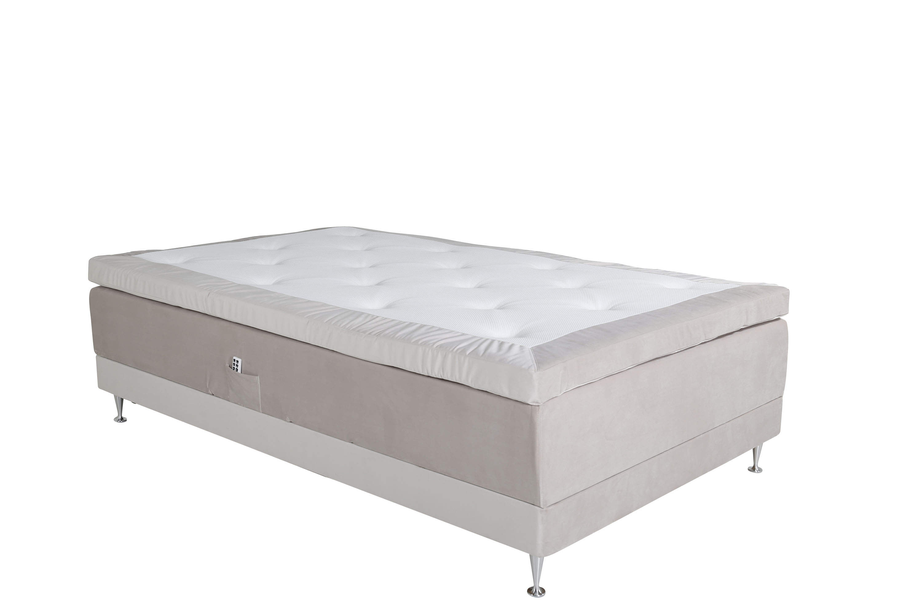 Venture Design Vansbro kontinental seng Beige fløjl 120 cm Fast