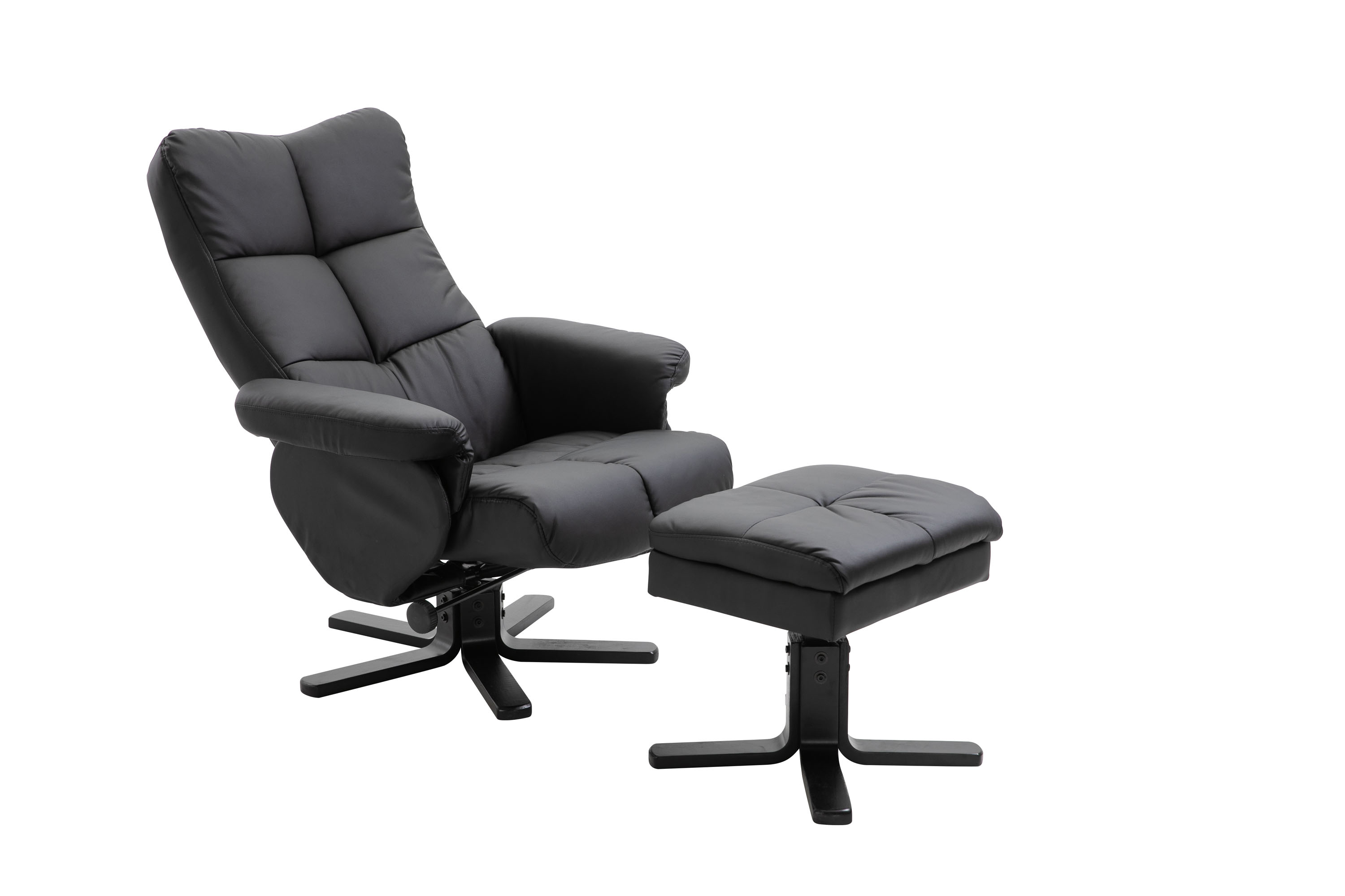 Venture Design Sven hvilestol med fodskammel, sort Sort 