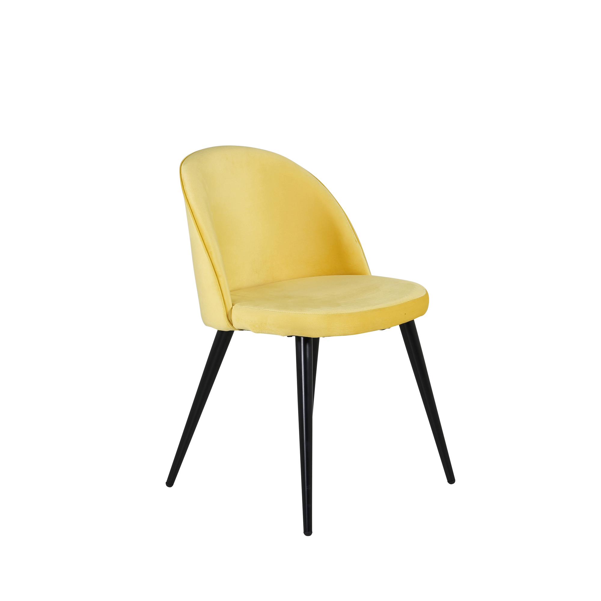 Venture Design Velvet spise stol Gul Fløyel/svart