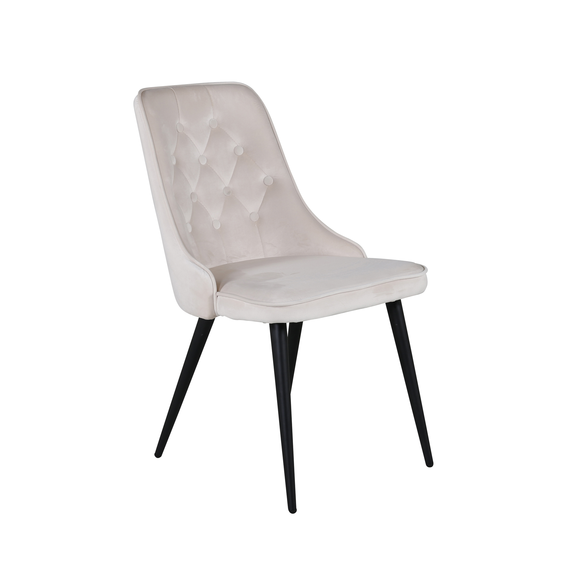 Venture Design Velvet deluxe spise stol Beige Fløyel/svart