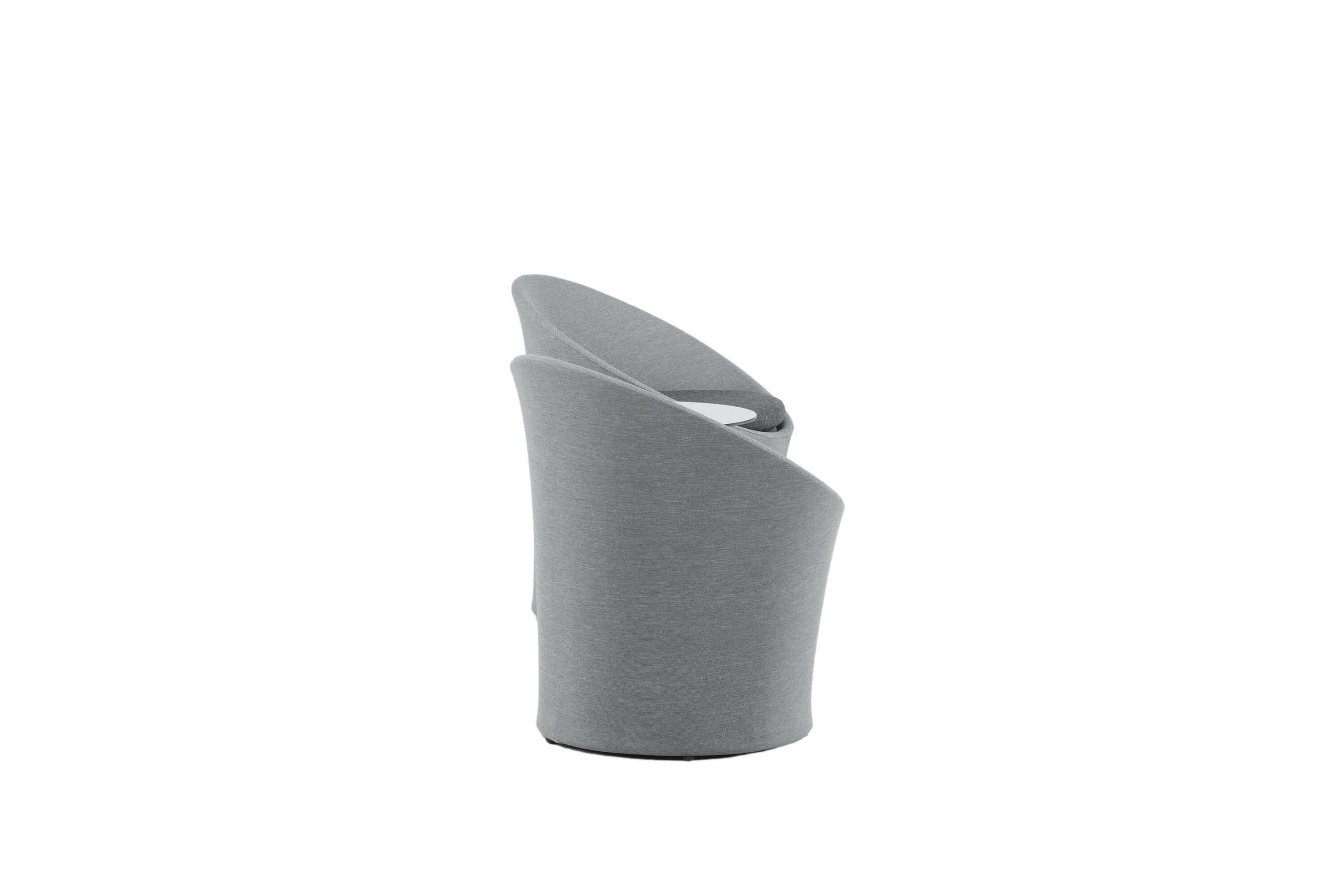 Venture Design Spoga cafésæt Sort med grå hynde 2 lænestole & bord 40 cm