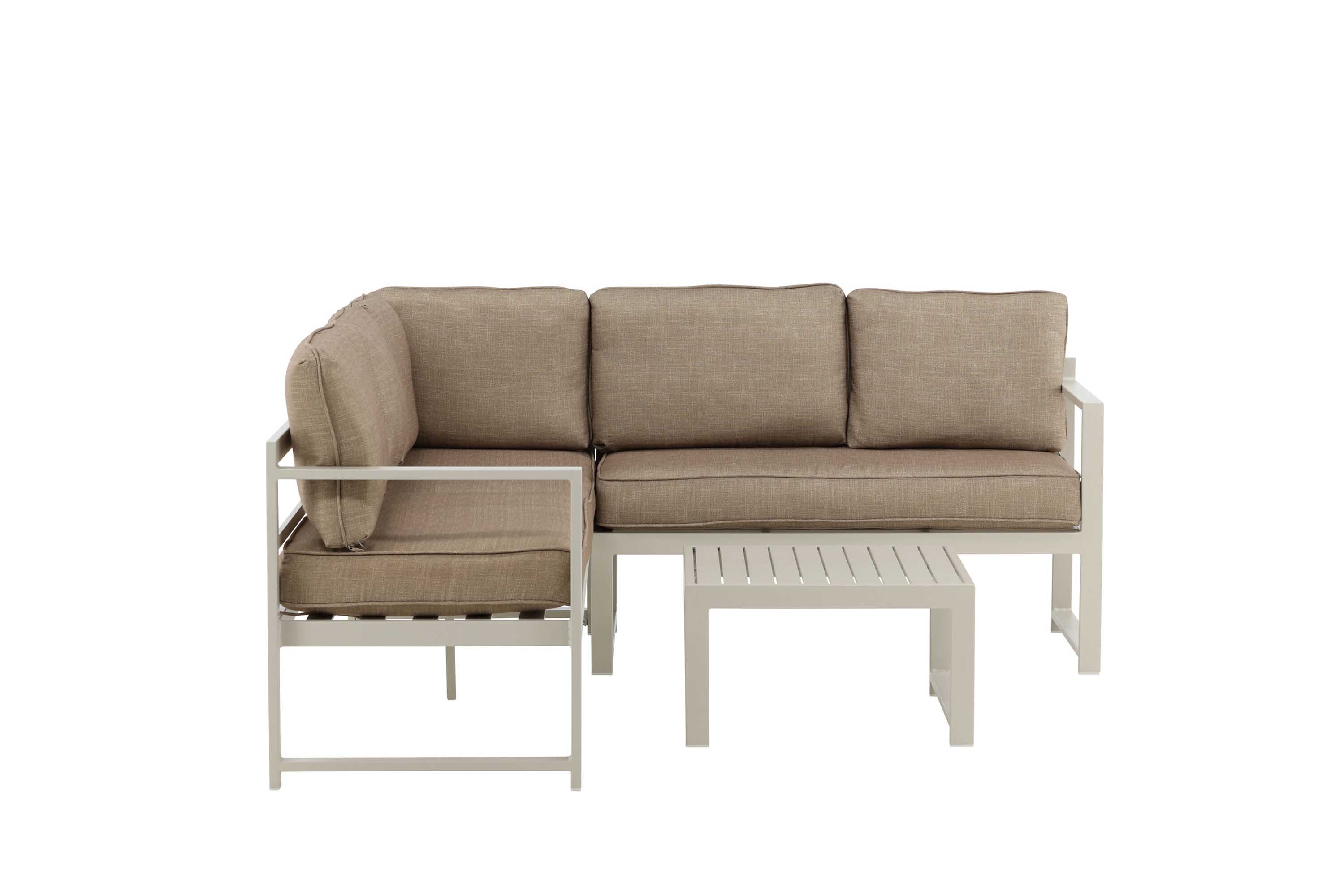 Venture Design Salvador sofagruppe Beige  med beige hynde 3-personers ende, 2-personers ende & bord 60x60 cm