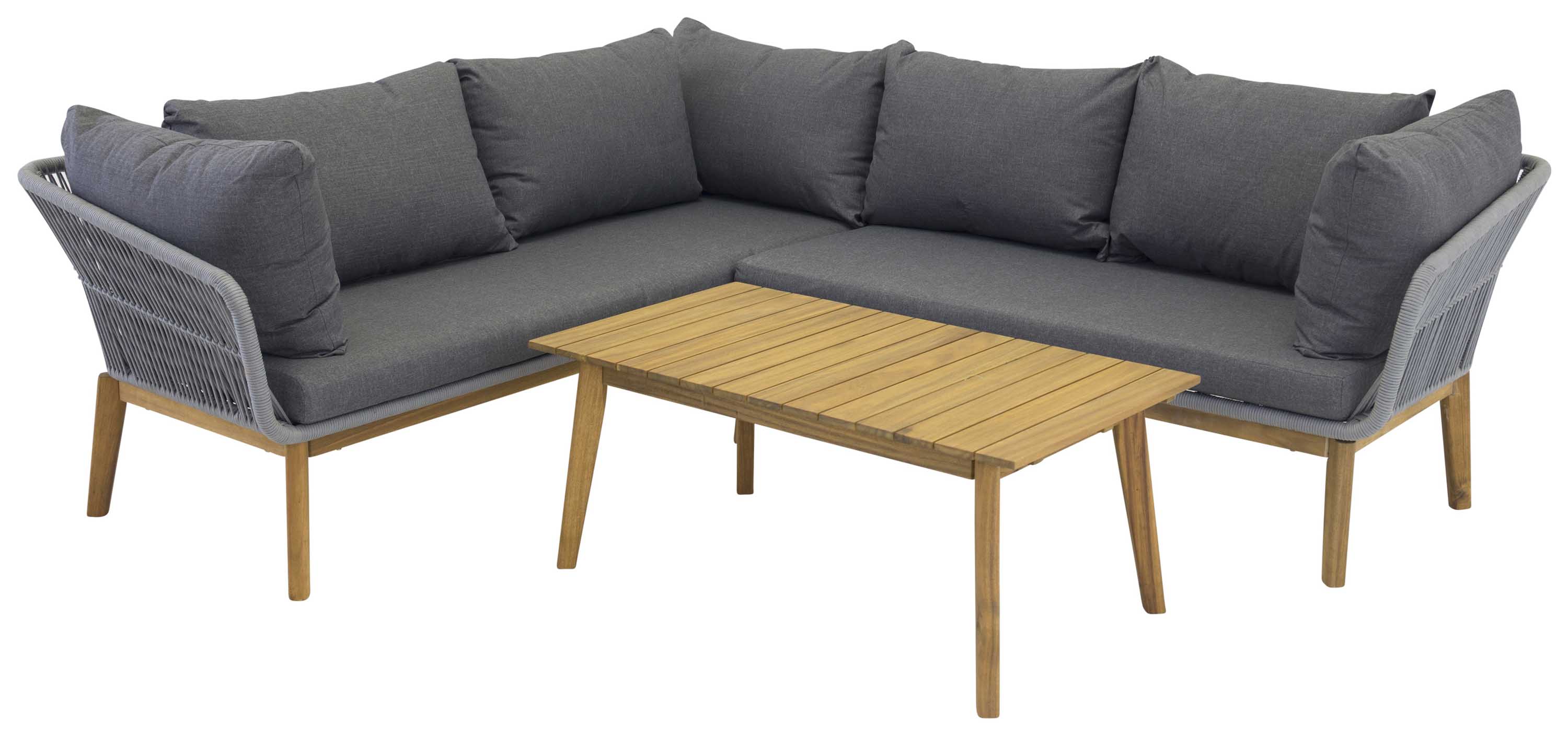 Venture Design Chania sofagruppe Grå med grå hynde 3-personers ende & 2-personers ende