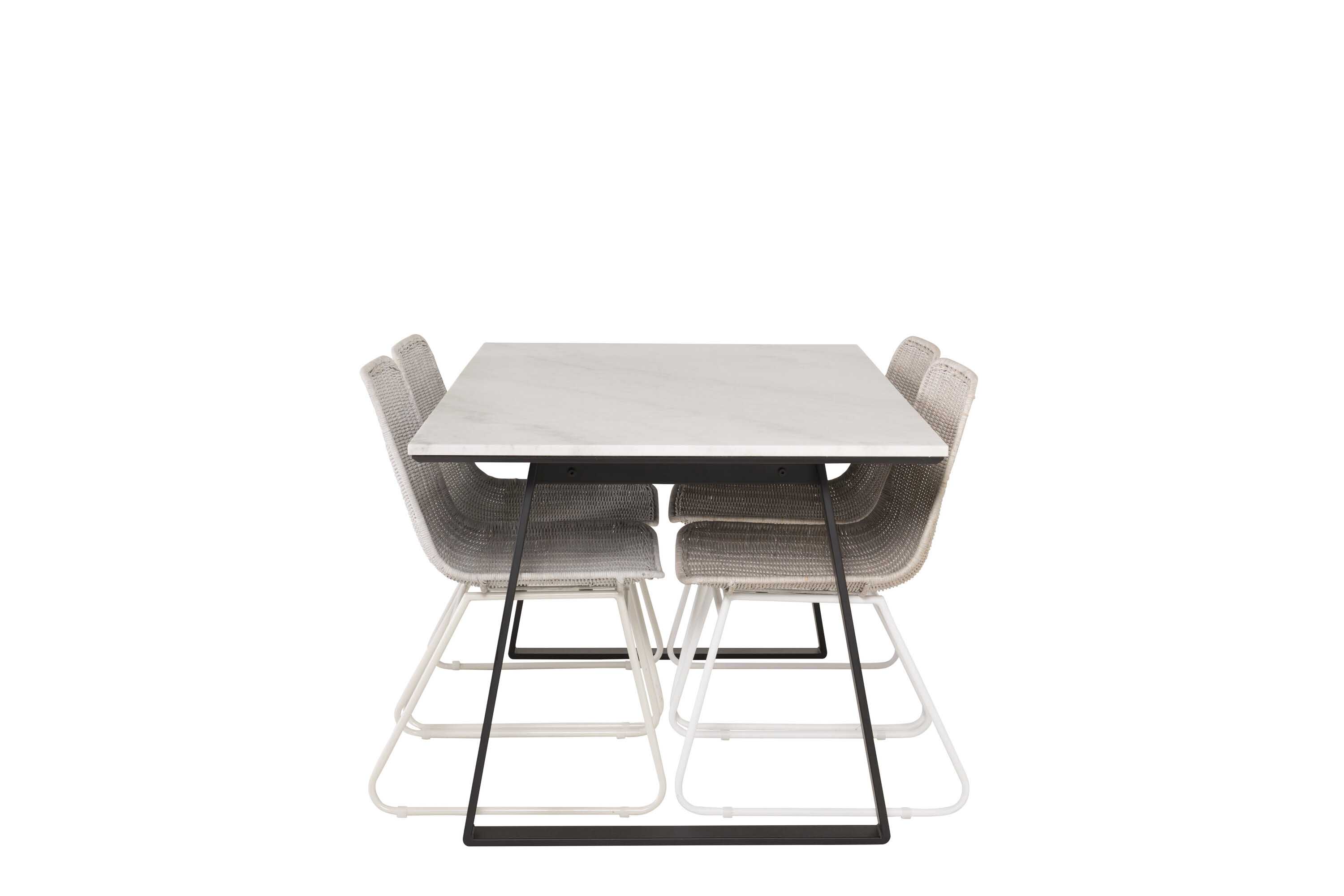 Venture Design Estelle & Cirebon spisebordssæt Hvid/hvid 4 st stole & borde 140 x 90 cm