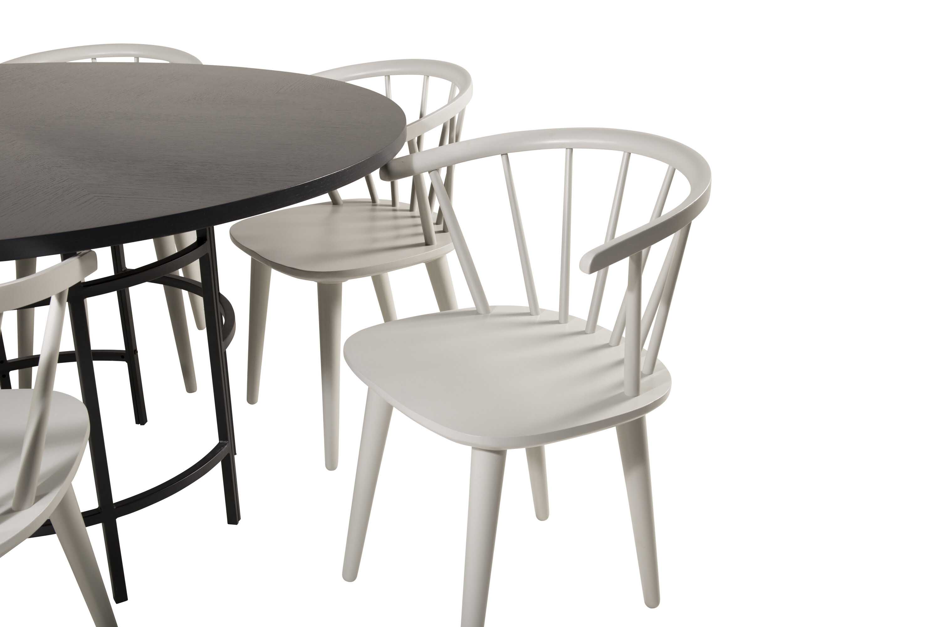 Venture Design Copenhagen & Bobby spisegruppe Svart/grå 6 st stoler & bord 140 cm