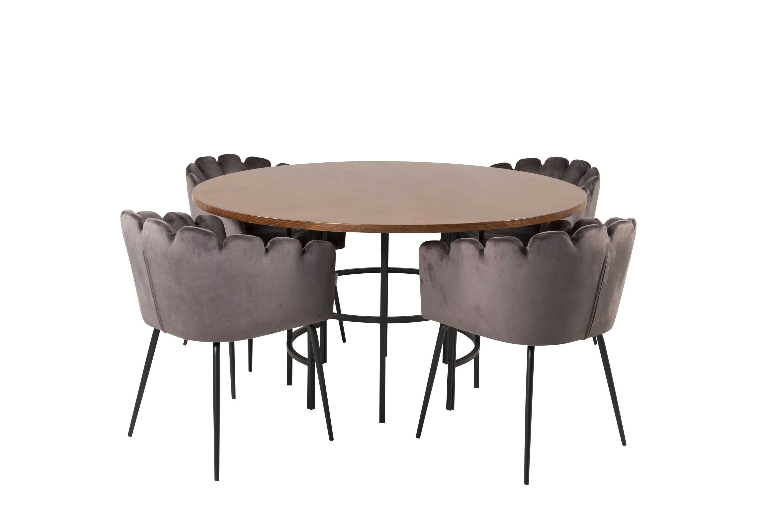 Venture Design Copenhagen & Limhamn spisegruppe Brun/grå 4 st stoler & bord 140 cm