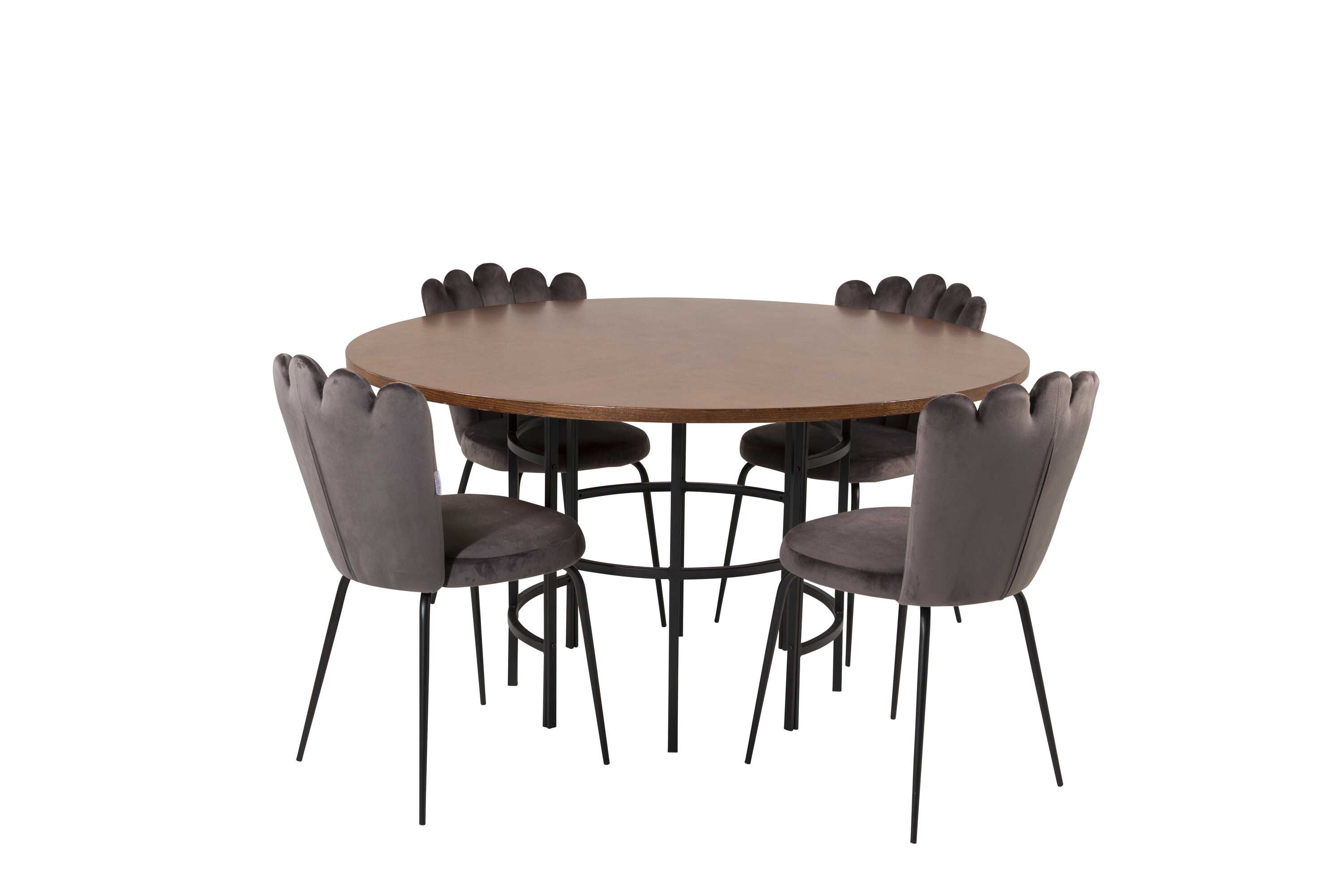 Venture Design Copenhagen & Limhamn spisegruppe Brun/grå 4 st stoler & bord 140 cm