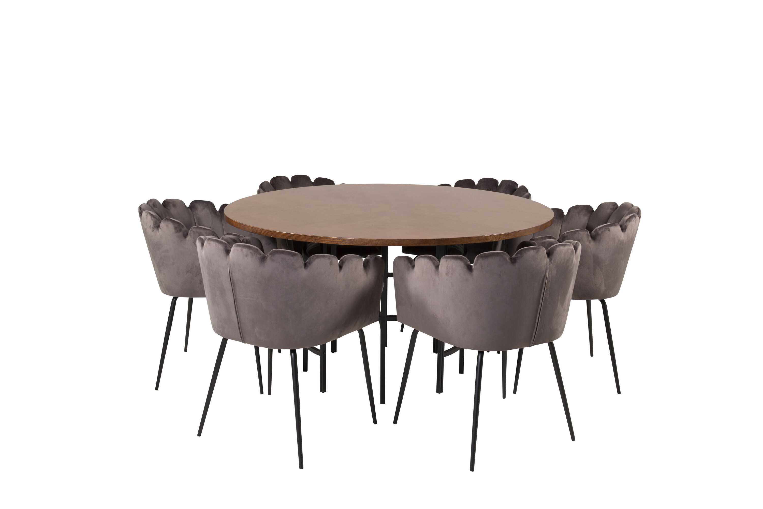 Venture Design Copenhagen & Limhamn spisegruppe Brun/grå 6 st stoler & bord 140 cm