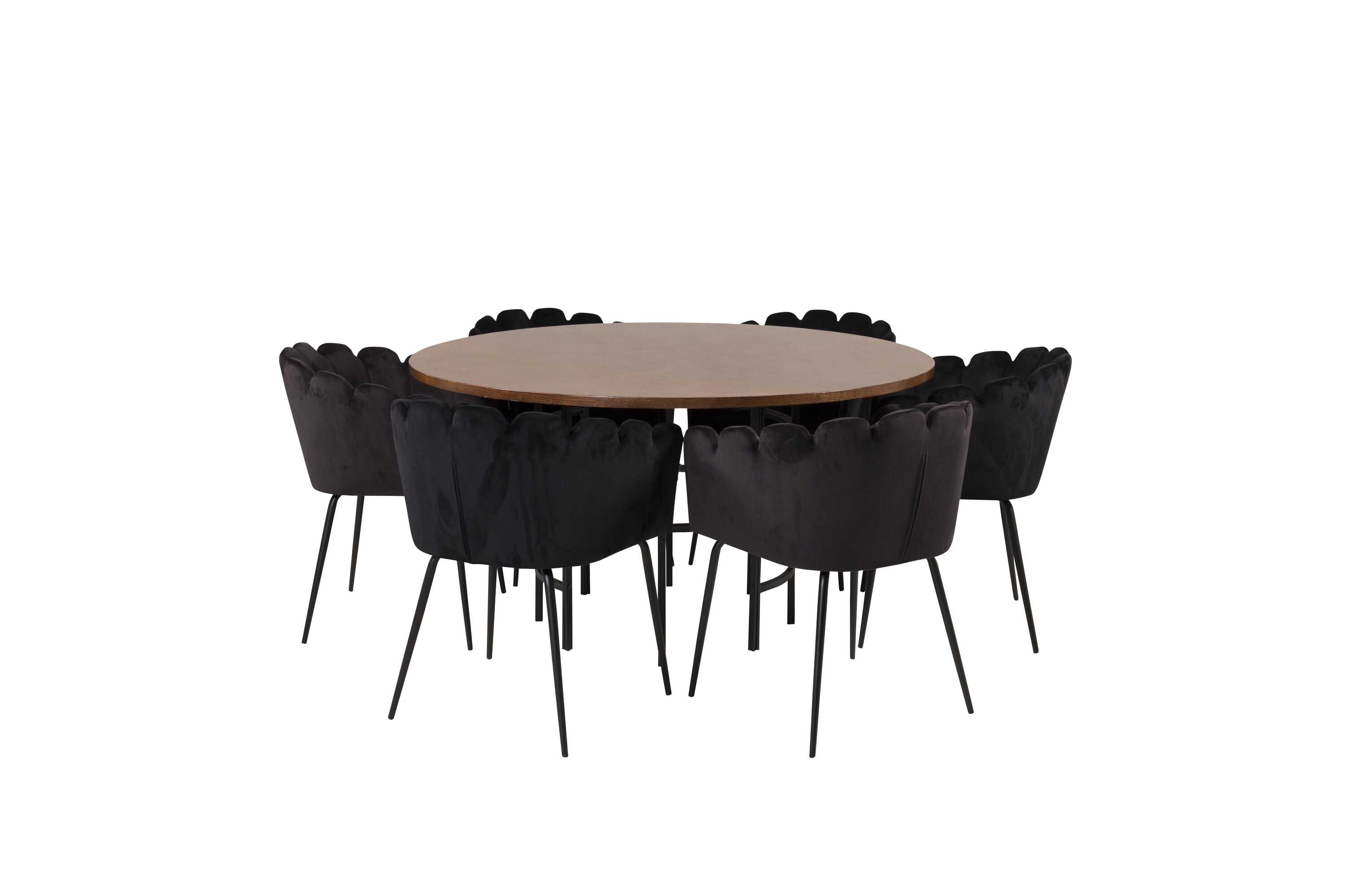 Venture Design Copenhagen & Limhamn spisegruppe Brun/svart 6 st stoler & bord 140 cm