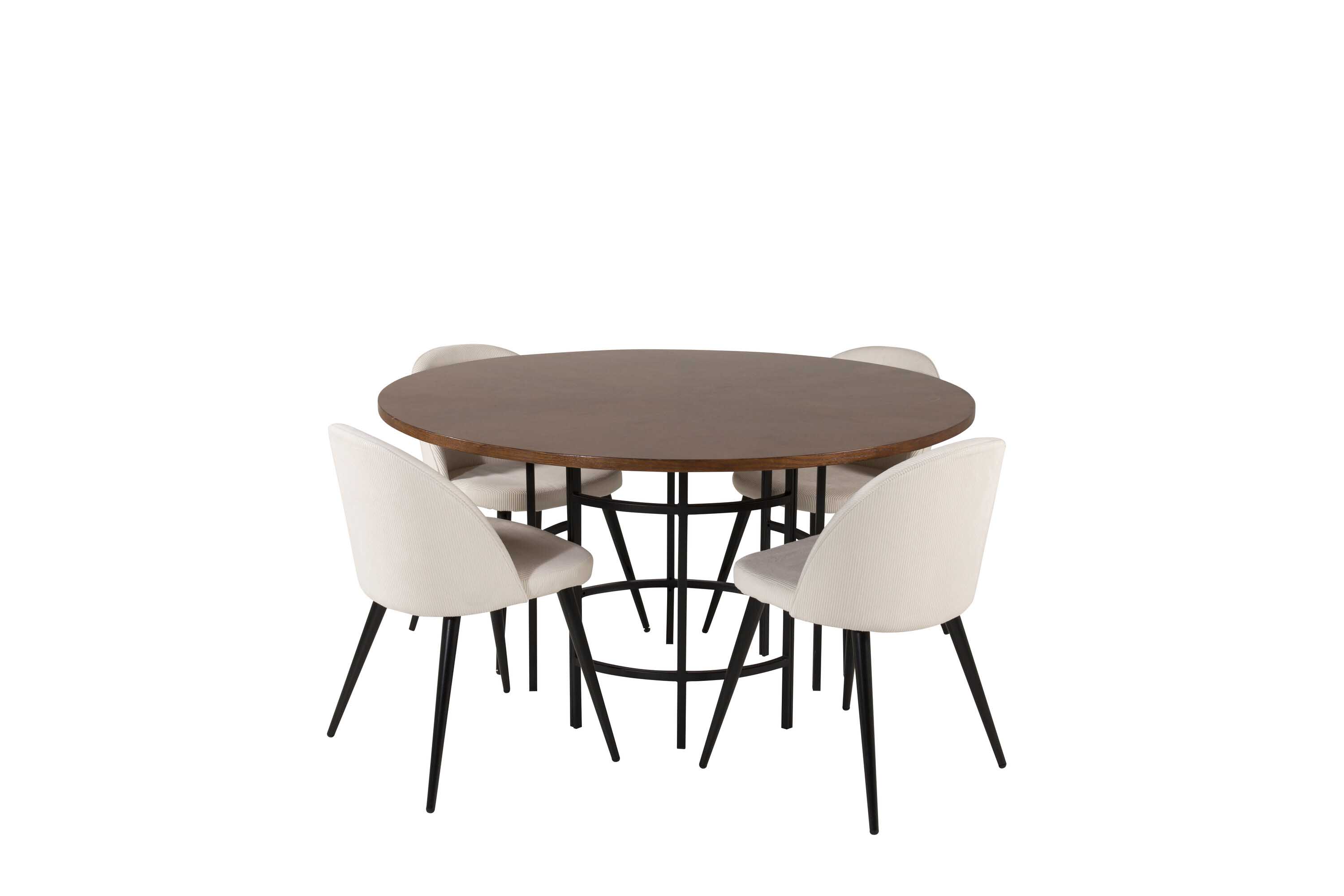 Venture Design Copenhagen & Velvet spisegruppe Brun/beige 4 st stoler & bord 140 cm