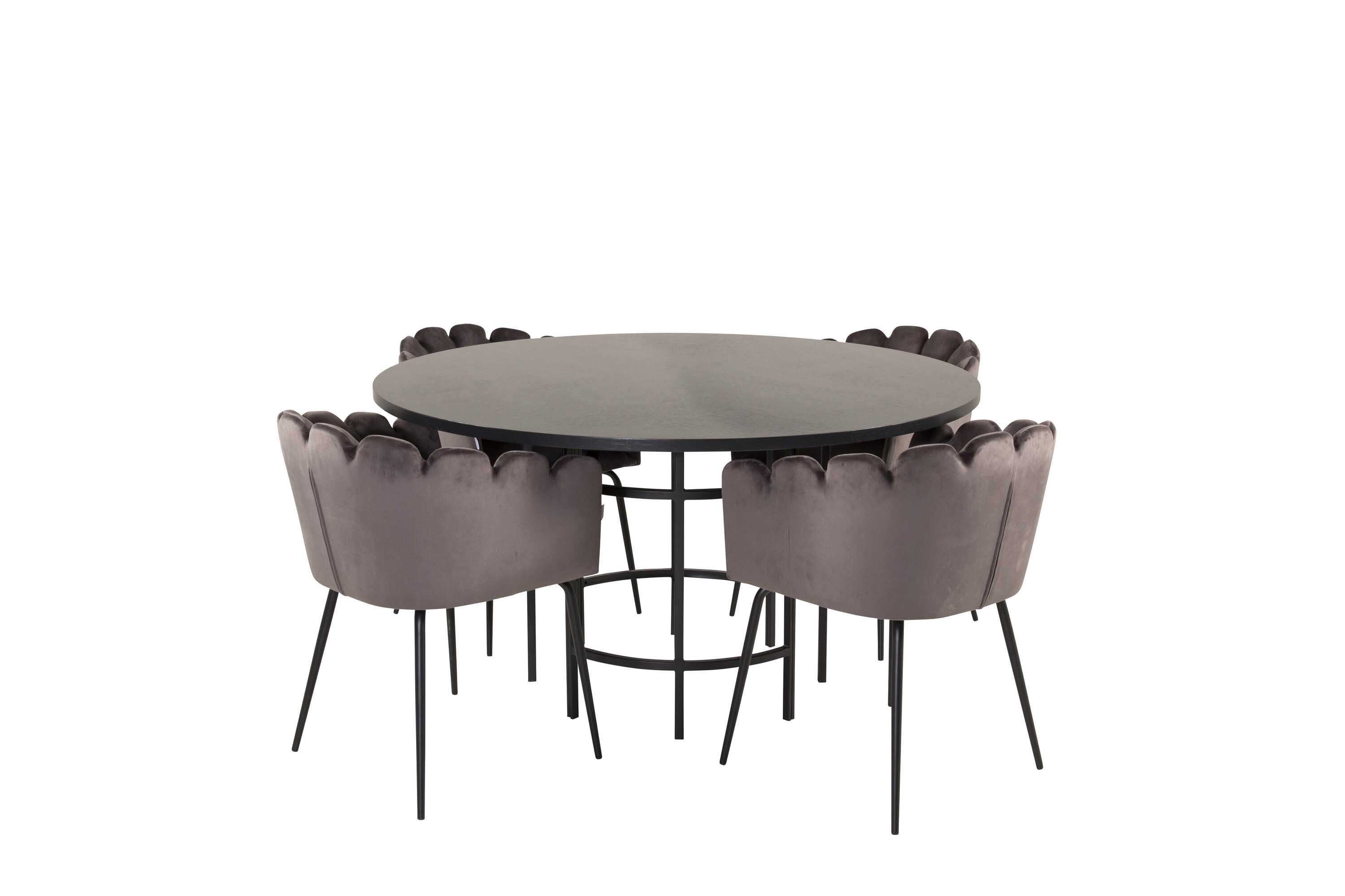 Venture Design Copenhagen & Limhamn spisegruppe Svart/grå 4 st stoler & bord 140 cm
