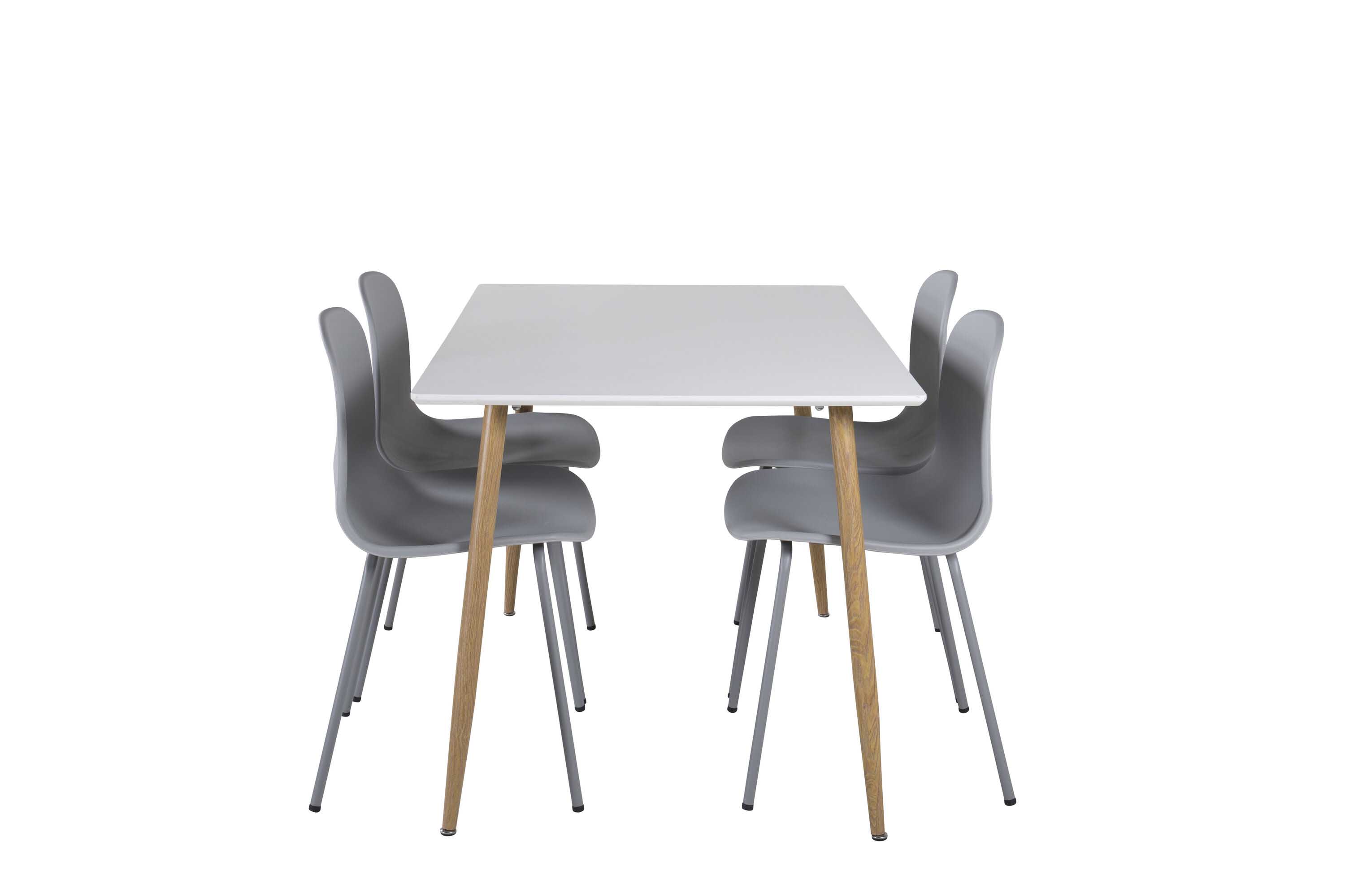 Venture Design Polar & Arctic spisegruppe Hvit/grå 4 st stoler & bord 120 x 75 cm