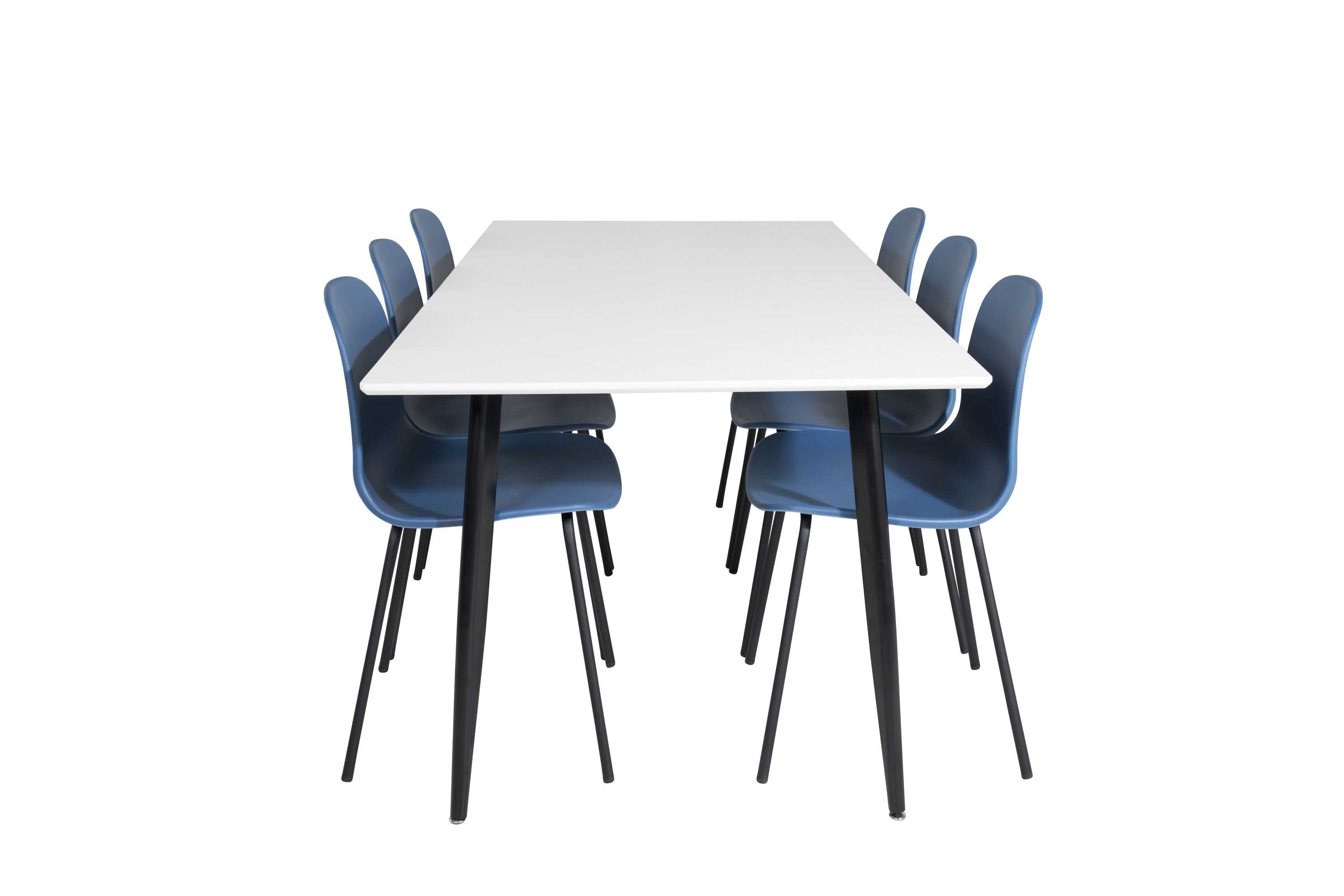 Venture Design Polar & Arctic spisegruppe Hvit/blå 6 st stoler & bord 180 x 90 cm