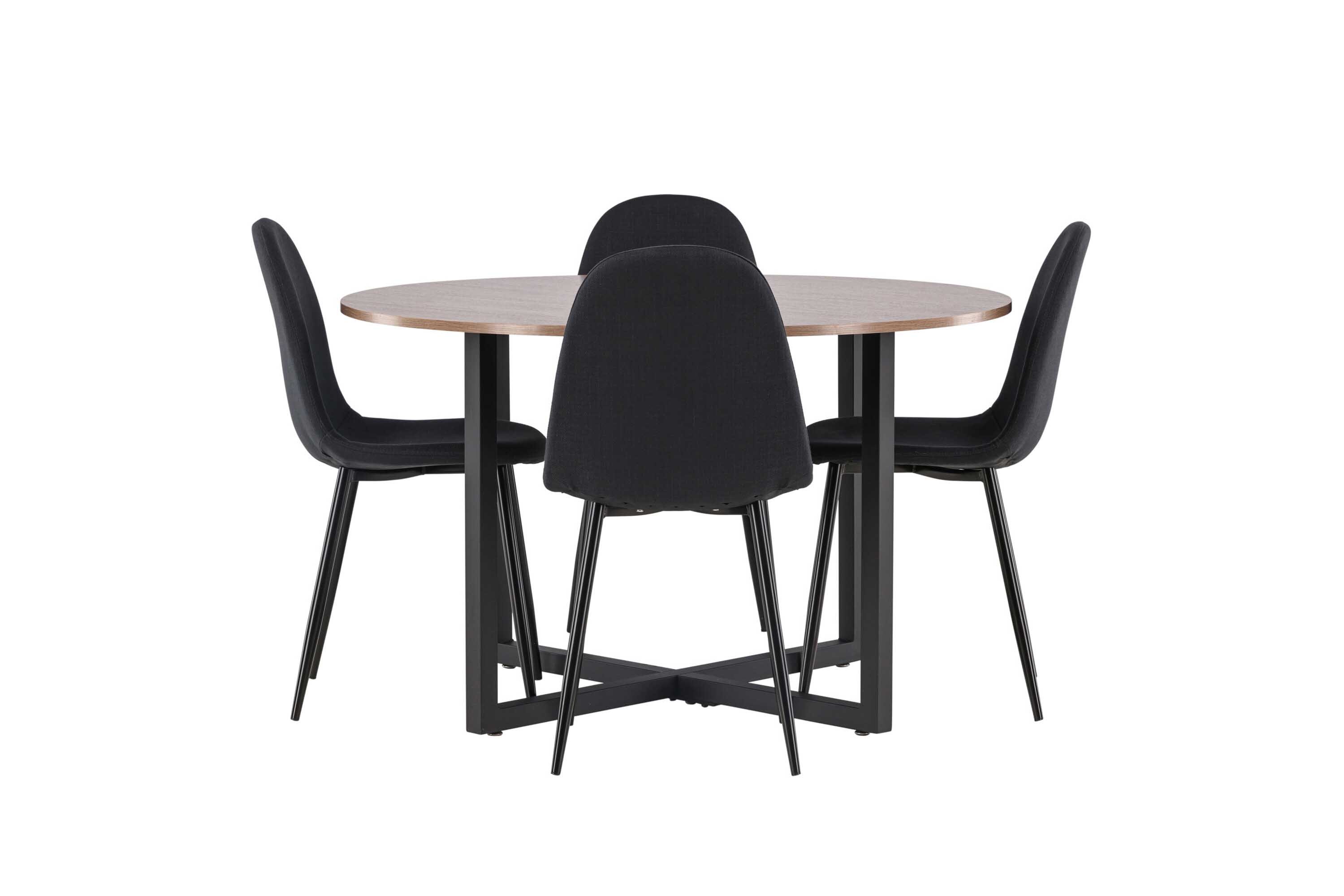 Venture Design Durango & Polar spisebordssæt Sort/valnød 4 stole og borde 120 cm