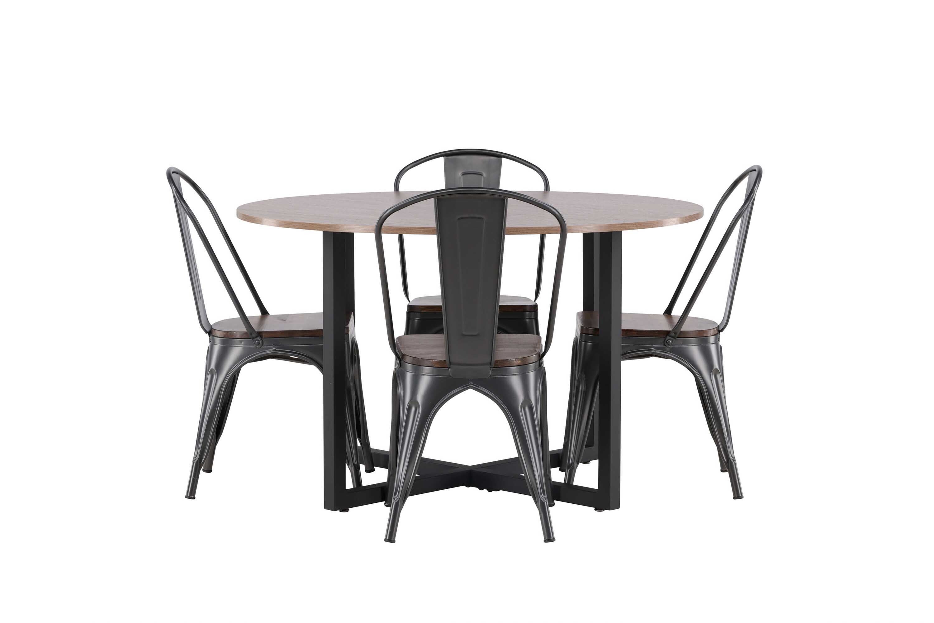 Venture Design Durango & Tempe spisebordssæt Valnød/valnød 4 stole og borde 120 cm