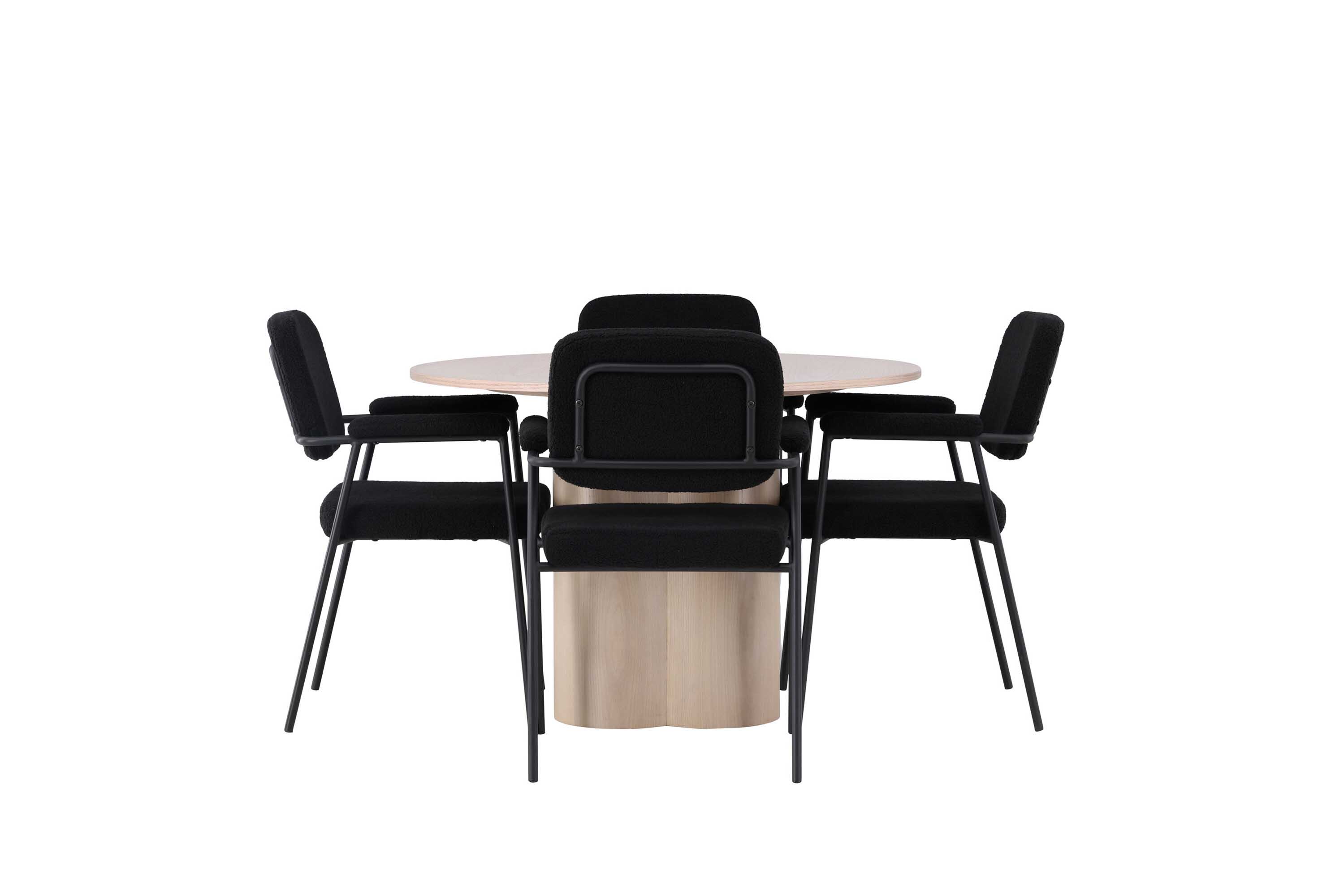 Venture Design Olivia & Yesterday spisebordssæt Sort/whitewash 4 stole og borde 110 cm